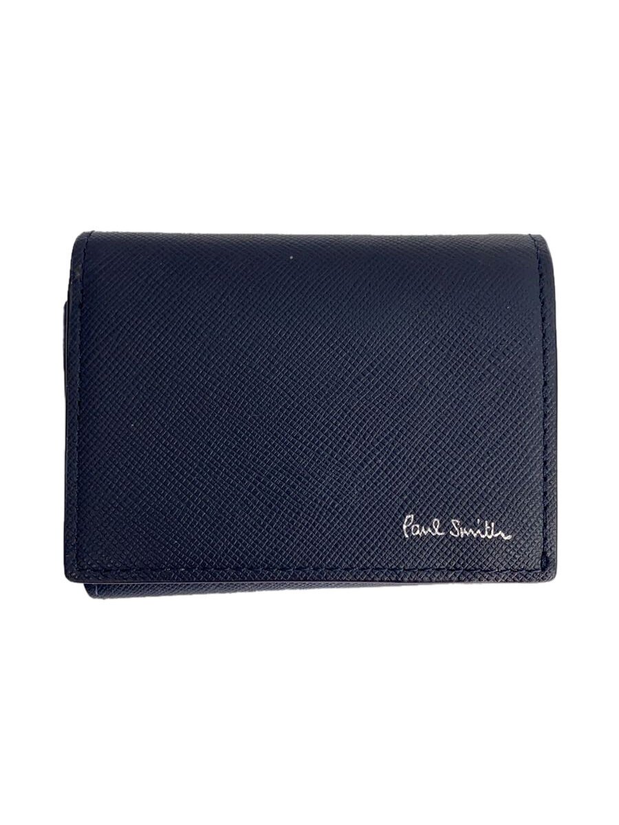 【中古】Paul Smith◆3つ折り財布/レザー/NVY/無地/メンズ/BPS644【服飾雑貨他】