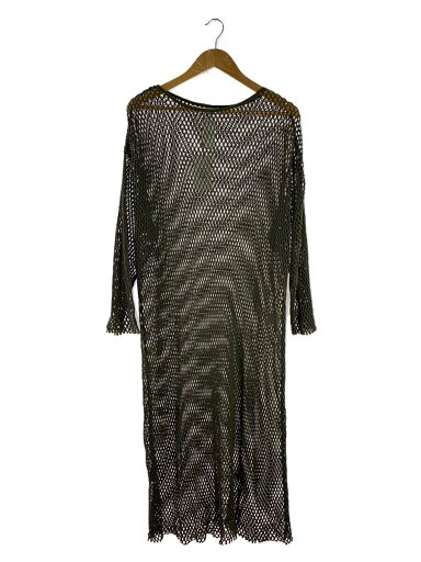 【中古】M53.◆長袖ワンピース/FREE/コットン/KHK/カーキ/無地/MO-005/タグ付き【レディースウェア】 【中古】M53.◆長袖ワンピース/FREE/コットン/KHK/カーキ/無地/MO-005/タグ付き【レディースウェア】