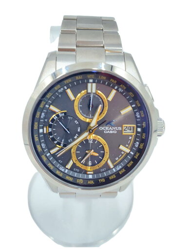 【中古】CASIO◆ソーラー腕時計/アナログ/チタン/BLK/SLV/チタン/OCW-T2600【服飾雑貨他】 【中古】CASIO◆ソーラー腕時計/アナログ/チタン/BLK/SLV/チタン/OCW-T2600【服飾雑貨他】