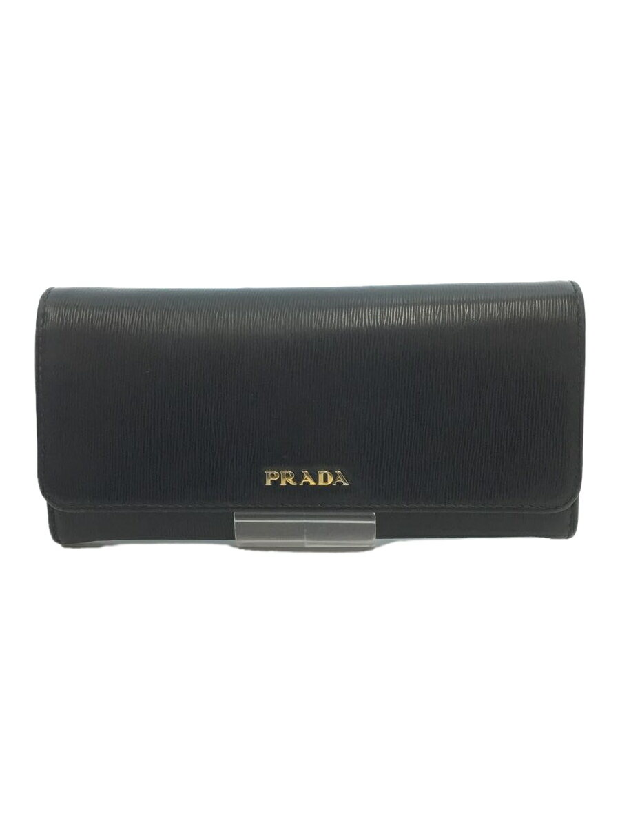 【中古】PRADA◆長財布/--/BLK/メンズ【服飾雑貨他】