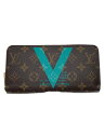 【中古】LOUIS VUITTON◆ジッピー・ウォレット_モノグラムV・ライン/ブラウン/ラウンドファスナー/M60928/ロングウォレット【服飾雑貨他】(4)