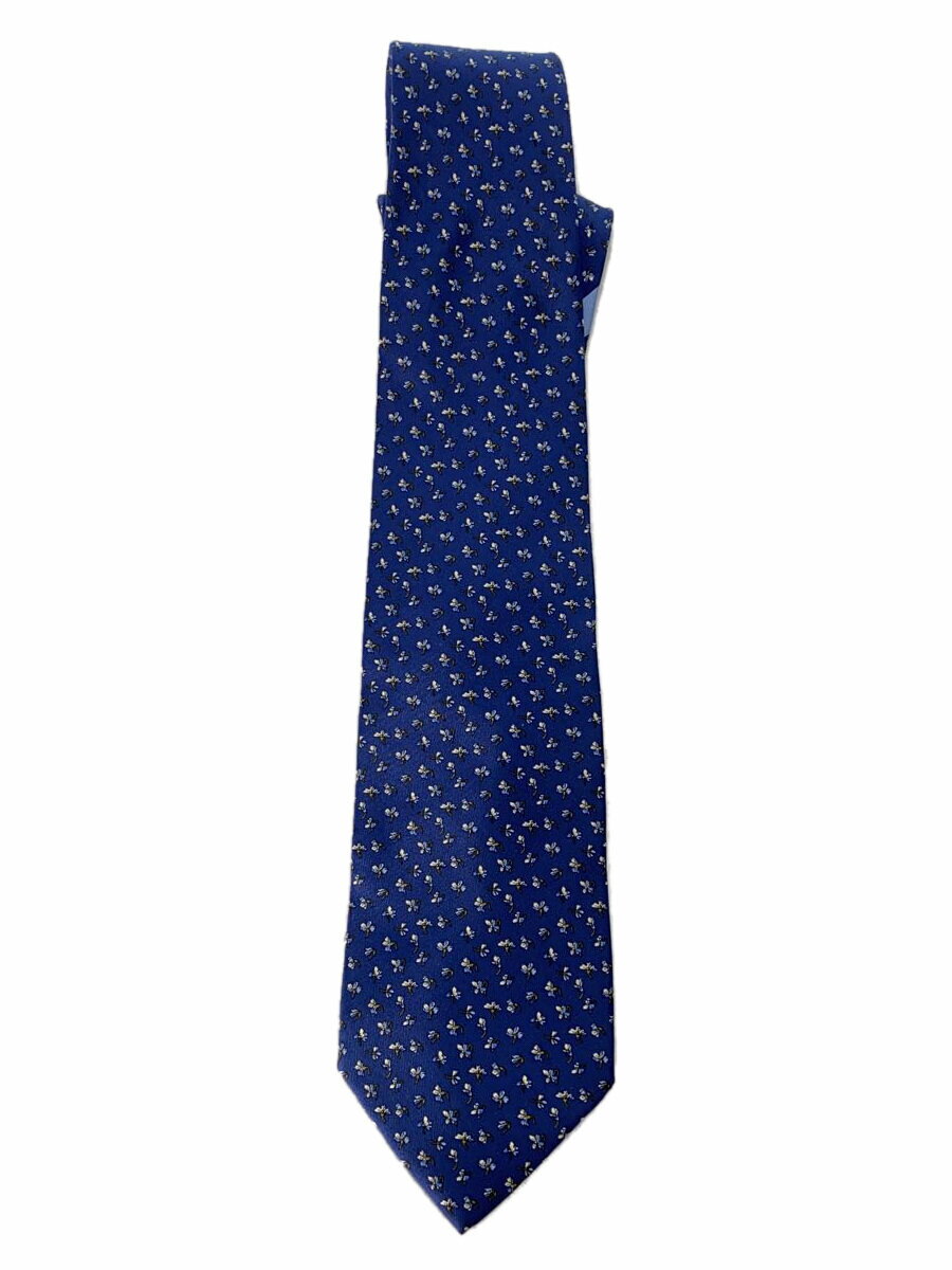 【中古】Salvatore Ferragamo◆ネクタイ/シルク/ブルー/花柄/メンズ【服飾雑貨他】