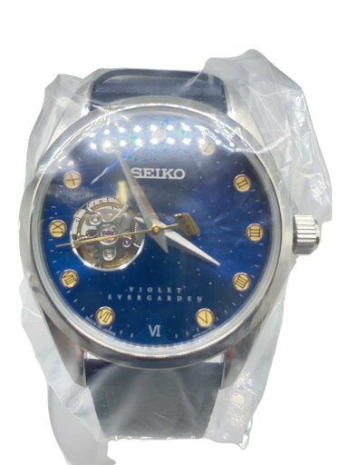 【中古】SEIKO◆自動巻腕時計/アナログ/レザー/BLU/NVY【服飾雑貨他】 【中古】SEIKO◆自動巻腕時計/アナログ/レザー/BLU/NVY【服飾雑貨他】