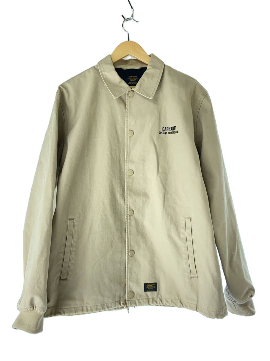 【中古】Carhartt◆ROLF COACH JACKET/XL/コットン/BEG/無地【メンズウェア】