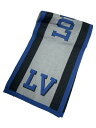 【中古】LOUIS VUITTON◆エシャルプ・LVリーグ_BLU/ウール/BLU/メンズ【服飾雑貨他】
