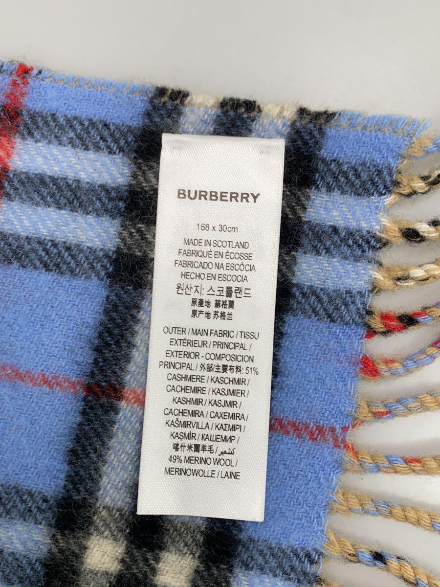 【中古】BURBERRY◆マフラー/ウール/BLU/チェック/レディース/8022478【服飾雑貨他】 3