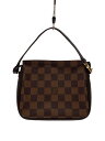 【中古】LOUIS VUITTON◆トゥールス・メイクアップ_ダミエ・エベヌ/N51982/ポーチ/レザー/BRW/総柄//【バッグ】