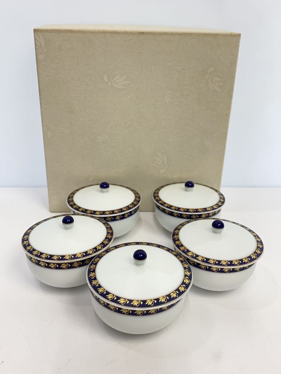 【中古】香蘭社◆湯呑/5点セット/ホワイト/箱付き/コウランシャ【キッチン用品】