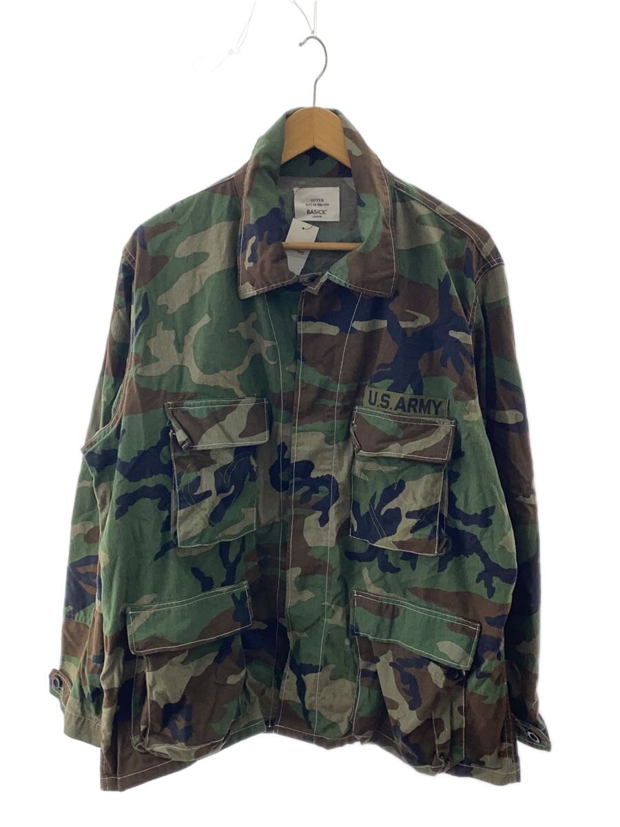 【中古】BASICK/USA CAMO JACKET/S/コットン/GRN/カモフラ/S4-0101【メンズウェア】