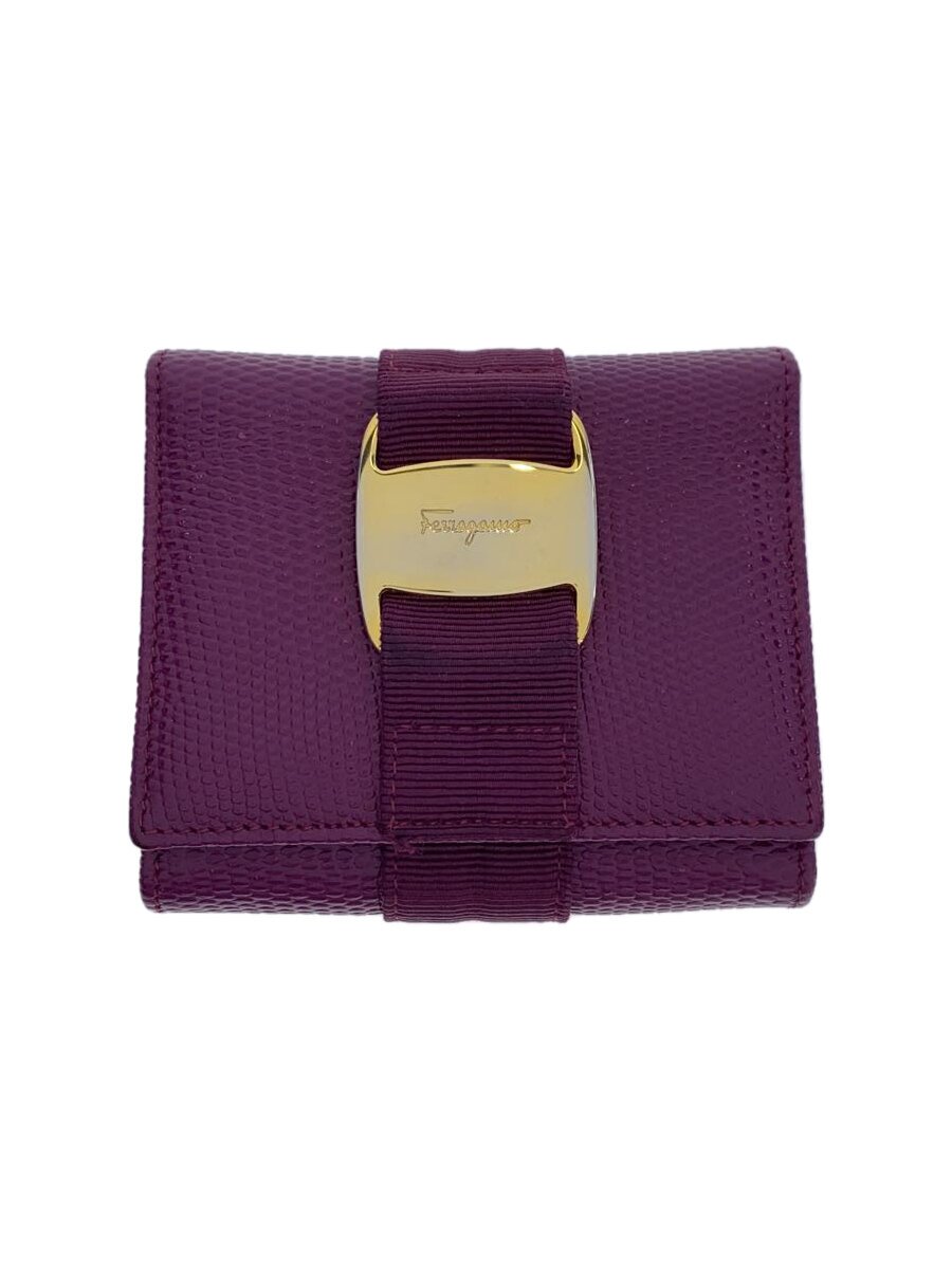 【中古】Salvatore Ferragamo◆ヴァラ/リボン/2つ折り財布/レザー/225009【服飾雑貨他】