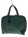 【中古】PRADA◆ブリーフケース/ナイロン/GRN/31/状態考慮【バッグ】