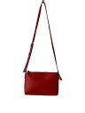 【中古】agnes b.◆ショルダーバッグ/レザー/RED/無地【バッグ】