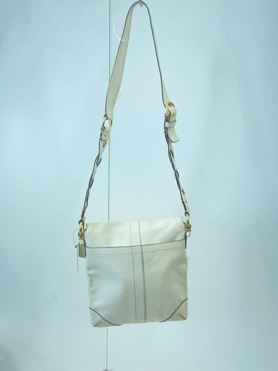 【中古】COACH◆ショルダーバッグ/レザー/ホワイト/無地/C06S-10052【バッグ】
