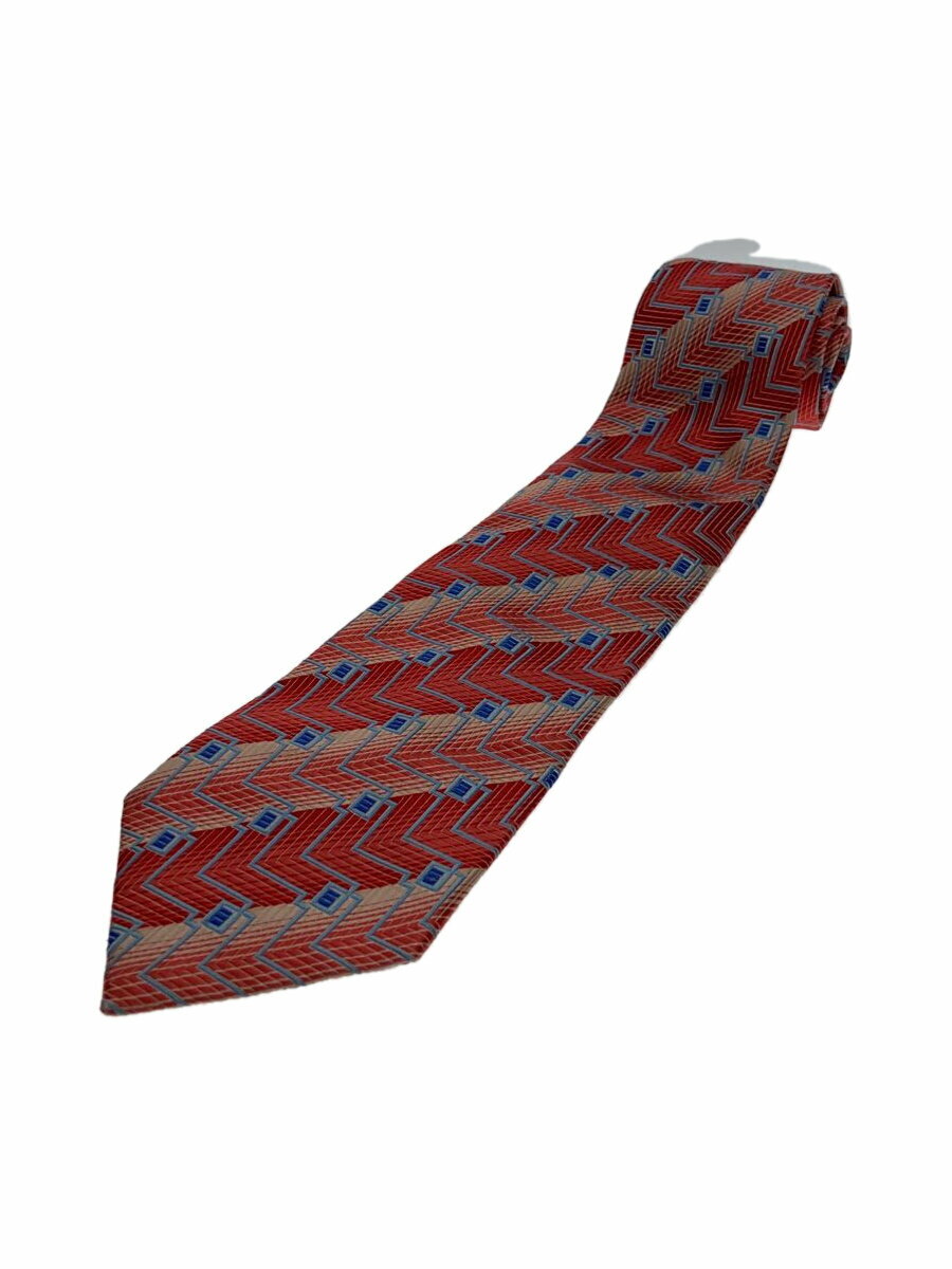 【中古】GUCCI◆ネクタイ/シルク/RED/総柄/メンズ【服飾雑貨他】