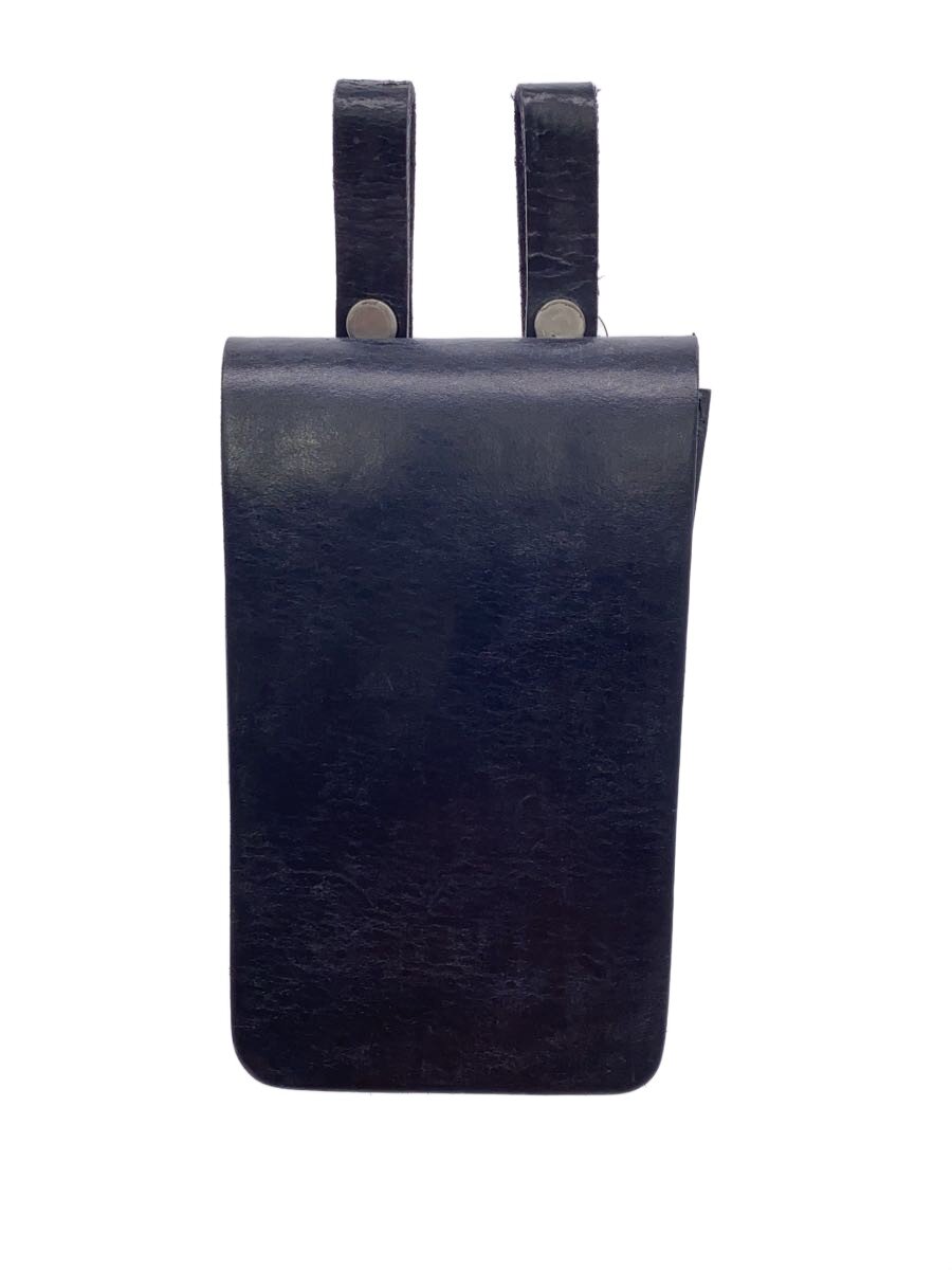 【中古】ポーチ/レザー/BLK/無地【バッグ】