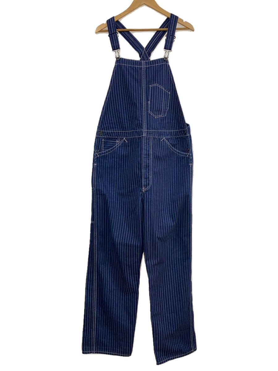 【中古】FREEWHEELERS◆オーバーオール/34/コットン/IDG/ストライプ/UNION SPECIAL OVERALLS【メンズウェア】