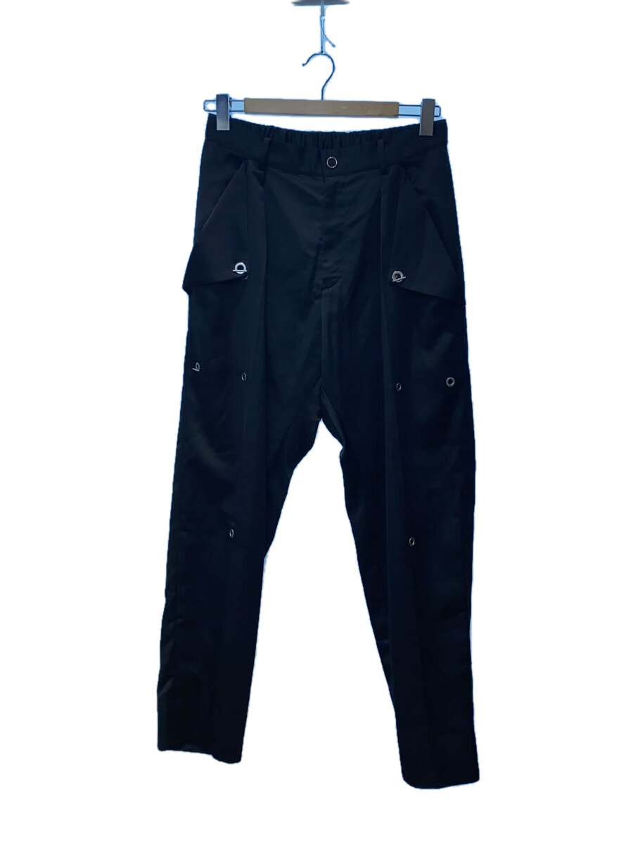 【中古】TAAKK◆20AW/SATIN EYELET TROUSERS/スラックスパンツ/2/BLK/TA20AW-PT032【メンズウェア】