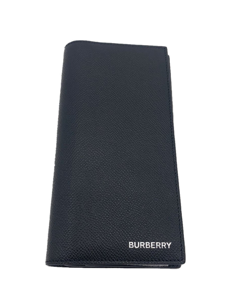 【中古】BURBERRY LONDON◆長財布/レザー/BLK/メンズ【服飾雑貨他】