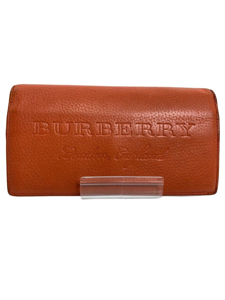 【中古】BURBERRY◆長財布/レザー/ORN/無地/メンズ/エンボス加工【服飾雑貨他】