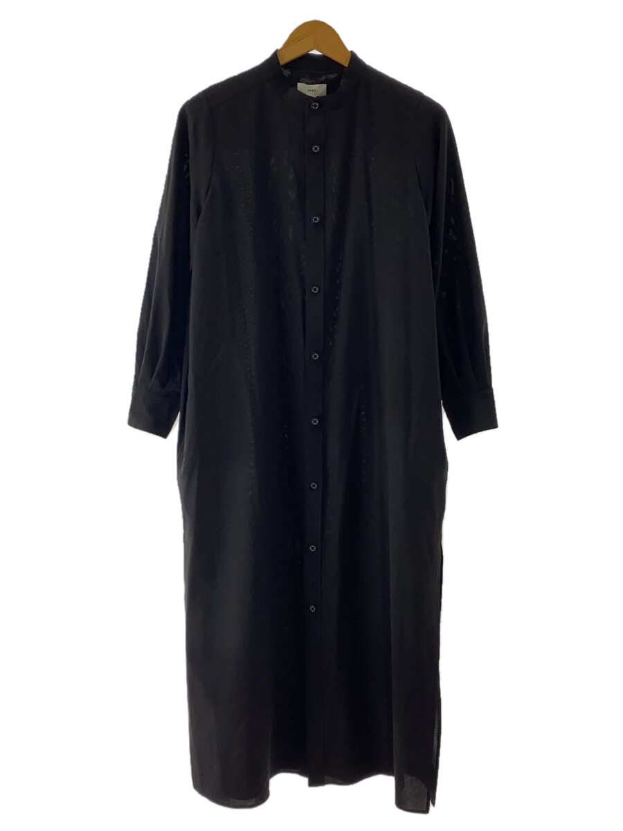 【中古】HYKE◆シャツワンピース/1/ポリエステル/BLK/無地/241-16218【レディースウェア】