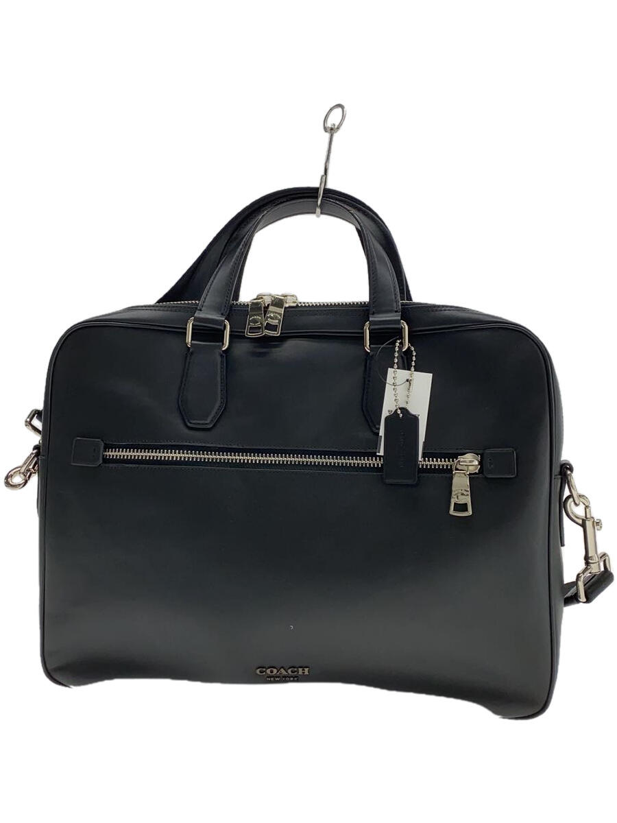 【中古】COACH◆ブリーフケース/レザー/BLK/55576【バッグ】