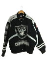 【中古】NFL◆スタジャン/3L/コットン/BLK/90S/RAIDERS/CHAMPIONS/3TIME SUPER BOWL【メンズウェア】