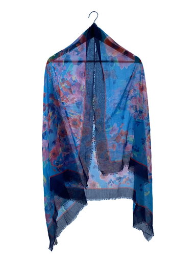 【中古】Salvatore Ferragamo◆スカーフ/コットン/BLU/花柄/レディース【服飾雑貨他】 【中古】Salvatore Ferragamo◆スカーフ/コットン/BLU/花柄/レディース【服飾雑貨他】