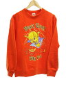 【中古】LOONEY TUNES◆トゥイーティー/スウェット/M/コットン/ORN/プリント【メンズウェア】