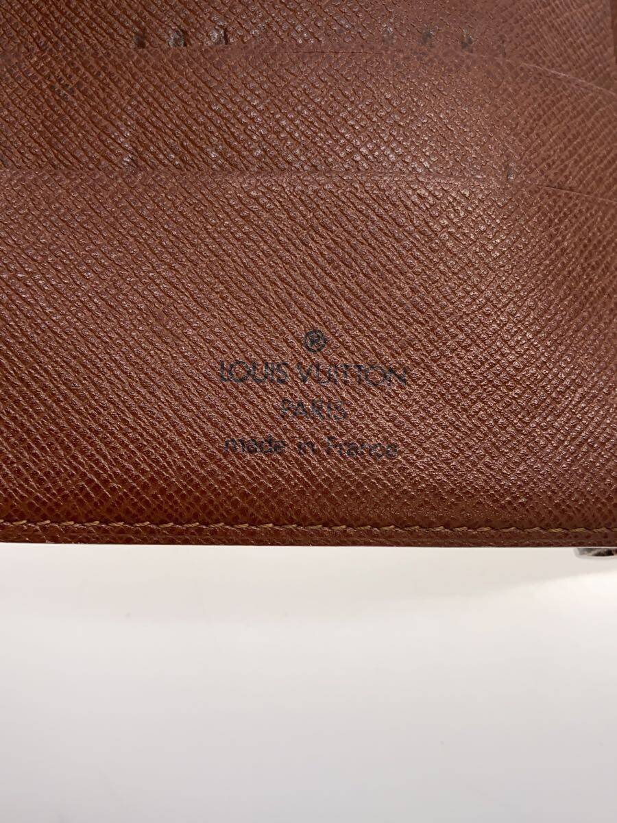 【中古】LOUIS VUITTON◆ポルト・パピエ・ジップ_モノグラム・キャンバス_BRW/PVC/BRW/モノグラム/レディース【服飾雑貨他】