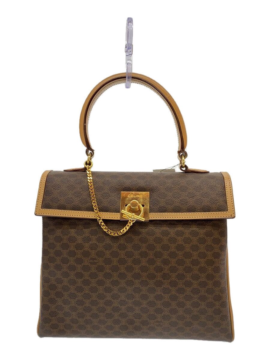 CELINE - 【中古】CELINE◆ハンドバッグ/ブラウン/茶/総柄/M13/CELINE/セリーヌ【バッグ】