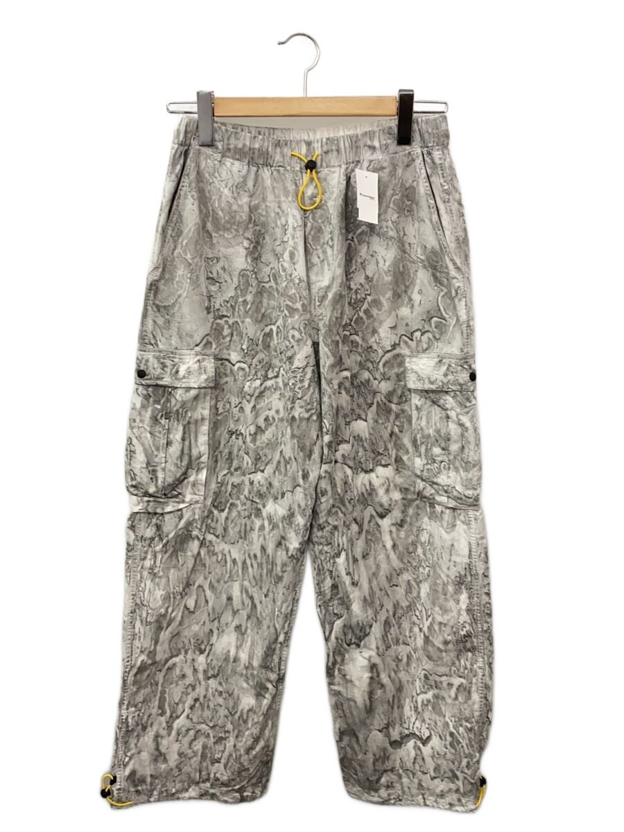 【中古】Brain Dead◆LIQUID DYE FLIGHT PANT/カーゴパンツ/M/コットン/GRY/総柄【メンズウェア】