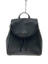【中古】kate spade new york◆リュック/レザー/BLK/無地【バッグ】