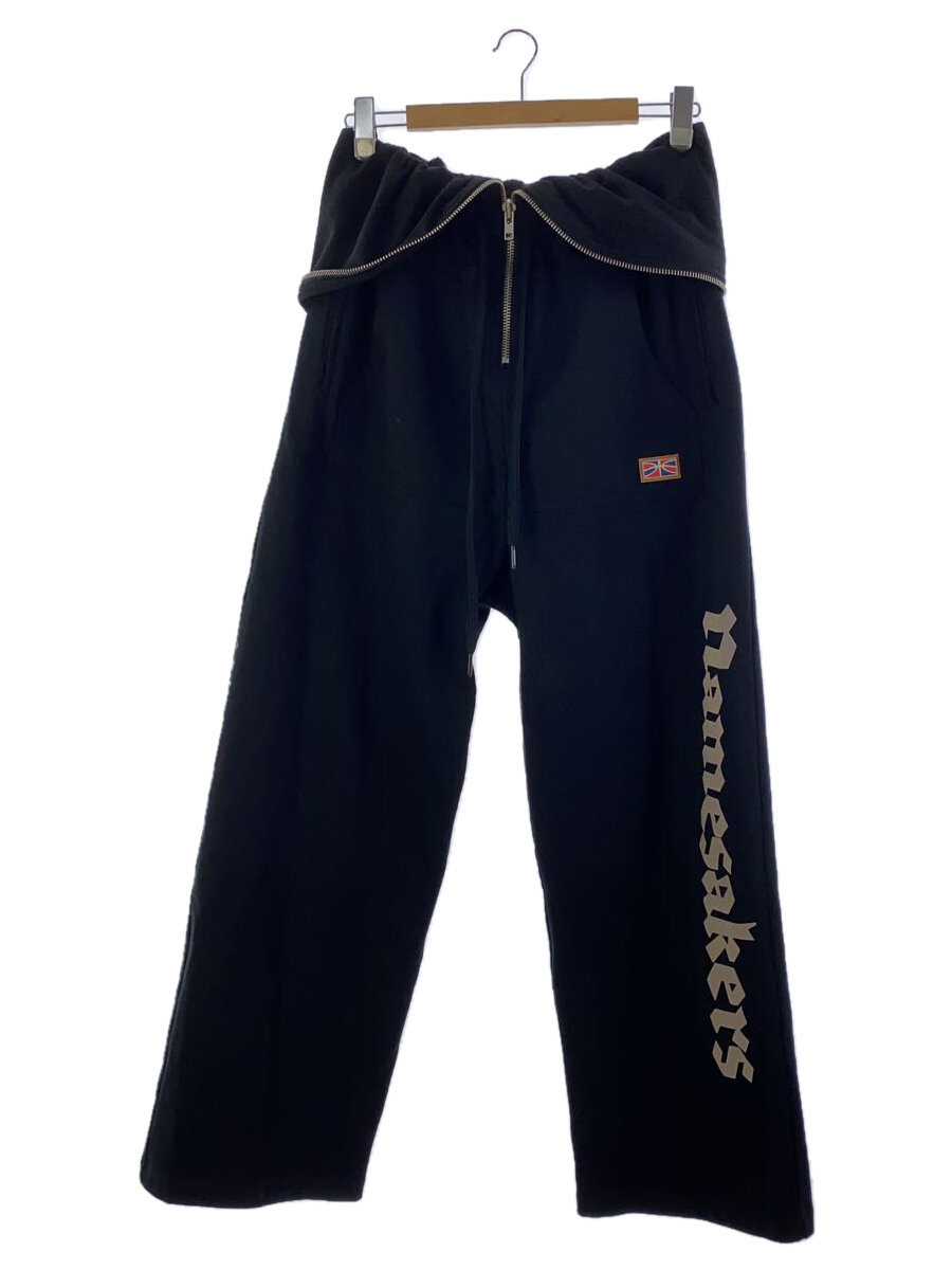 【中古】NAMESAKE◆JACKSON FULL ZIP HOODIE TROUSERS/ボトム/FREE/コットン/BLK【メンズウェア】