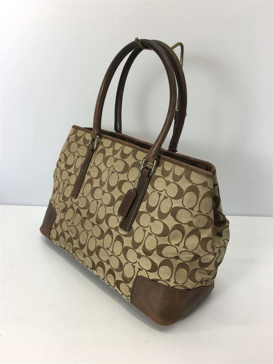 【中古】COACH◆トートバッグ/キャンバス/BRW/6086【バッグ】