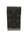 【中古】LOUIS VUITTON◆エテュイ・シガレット_モノグラム_BRW/レザー/BRW/メンズ【服飾雑貨他】