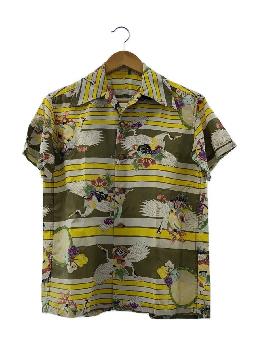 【中古】50s/和柄/アロハシャツ/イエロー/シルク/Vintage//【メンズウェア】