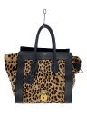 【中古】CELINE◆ラゲージ/トートバッグ/BRW/レオパード/※背面ダメージあり【バッグ】