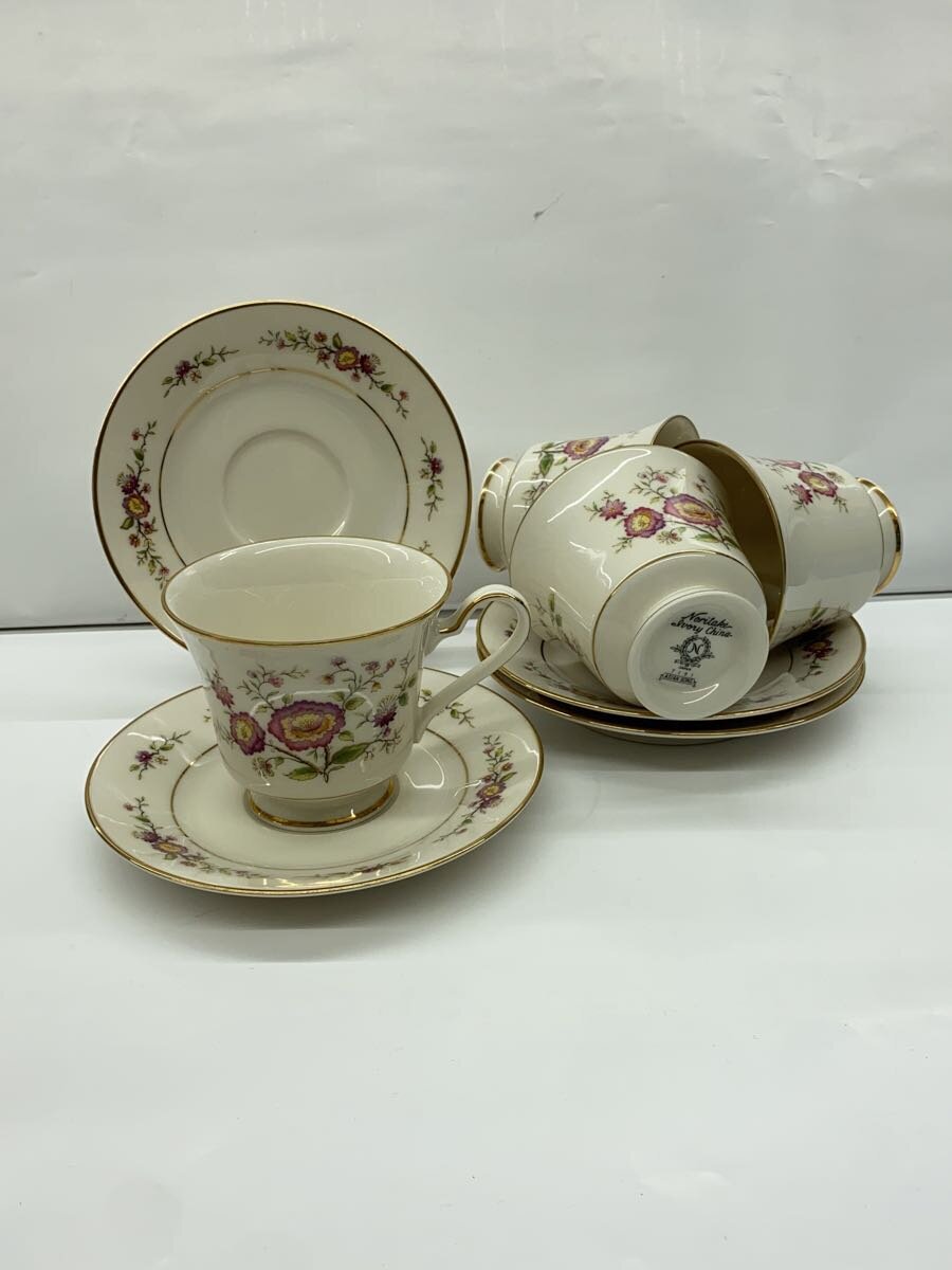 【中古】Noritake◆ASIAN SONG/カップ&ソーサー/4客/花柄【キッチン用品】