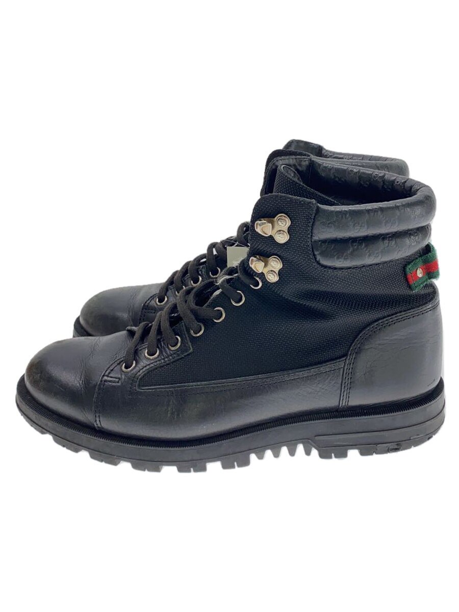 Rakuten - 【中古】GUCCI◆トレッキングブーツ/US6.5/BLK/レザー【シューズ】