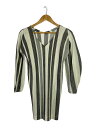 【中古】PLEATS PLEASE ISSEY MIYAKE◆長袖カットソー/3/ポリエステル/GRY/ストライプ/PP51-JT516【レディースウェア】