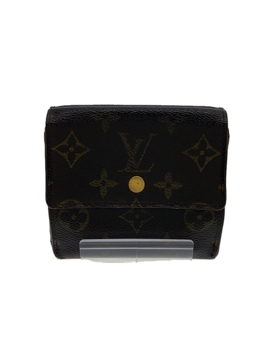 【中古】LOUIS VUITTON◆ポルト・モネ・ビエ・カルト・クレディ_モノグラム・キャンバス_BRW/PVC/BRW/メンズ【服飾雑貨他】