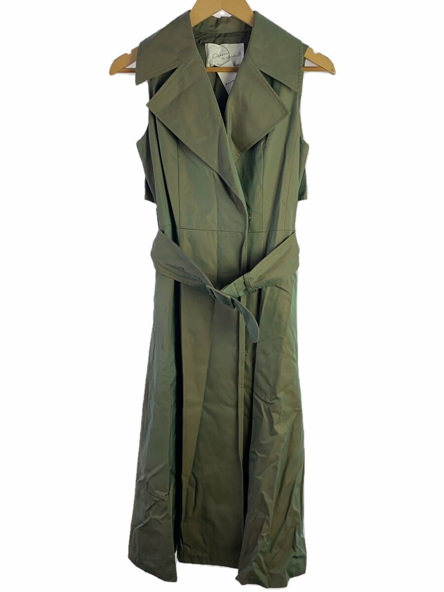 【中古】Dessin de Mode◆トレンチワンピース/コート/1/コットン/KHK/無地/7dop-07ds70【レディースウェア】