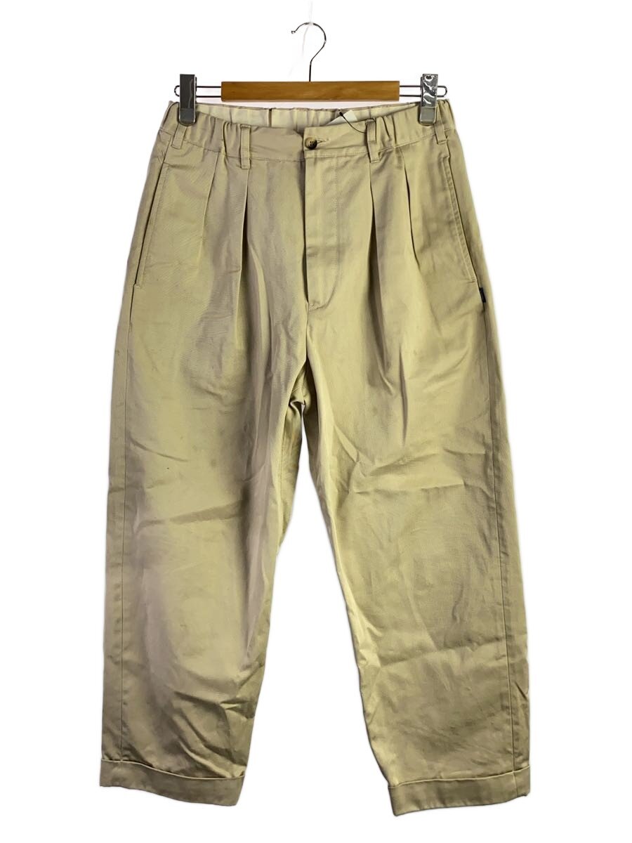 TapWater◆Cotton Chino Tuck Trousers/スラックスパンツ/34/コットン/BEG/TP233-40014
