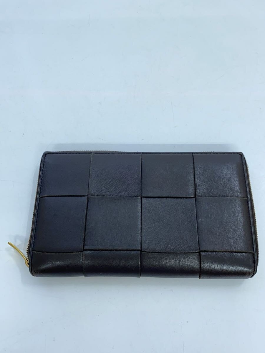 【中古】BOTTEGA VENETA◆カセットジップアラウンドウォレット/長財布/レザー/BRW/メンズ【服飾雑貨他】
