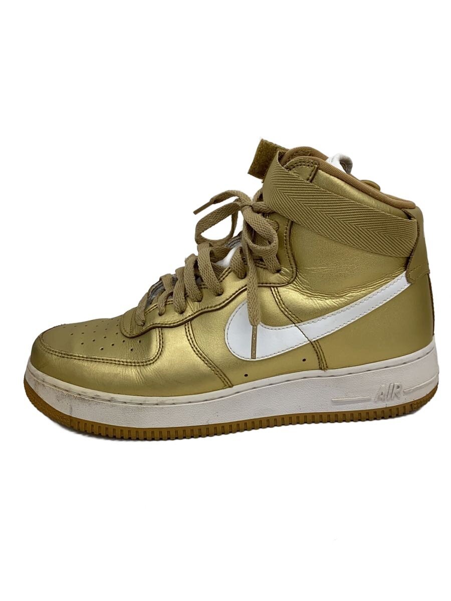 NIKE◆AIR FORCE 1 HIGH RETRO QS/エアフォースハイレトロ/ゴールド/823297-700/27cm