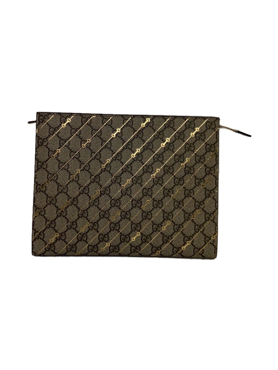 【中古】GUCCI◆クラッチバッグ/レザー/BRW/総柄/774345【バッグ】