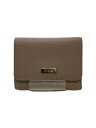 【中古】FURLA◆3つ折り財布/レザー/CRM/無地/レディース【服飾雑貨他】