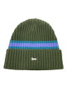 【中古】Supreme◆23FW/Striped cashmere beanie/ニットキャップ/カシミア/KHK/ボーダー【服飾雑貨他】