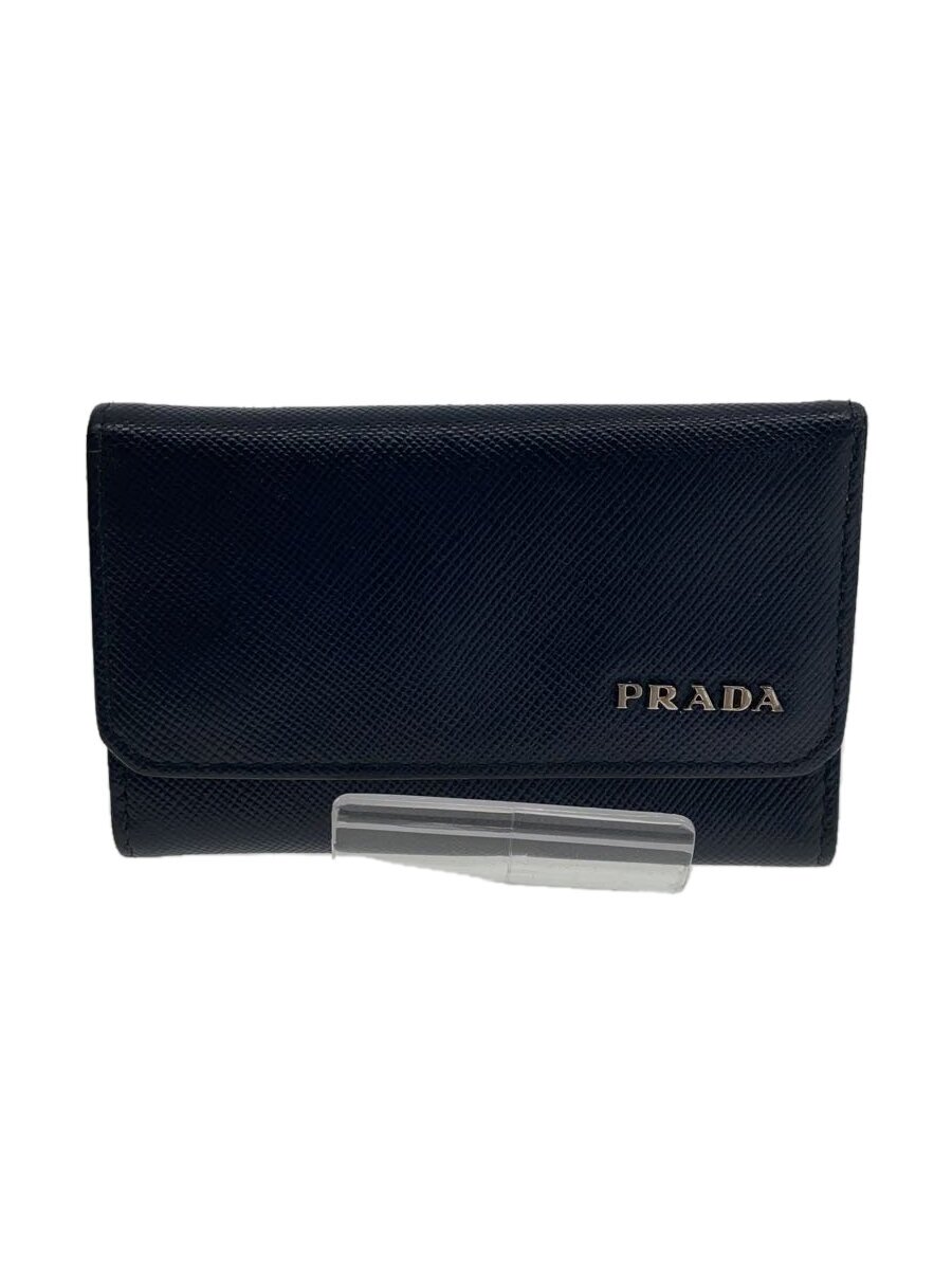 【中古】PRADA◆キーケース/レザー/NVY/メンズ【服飾雑貨他】