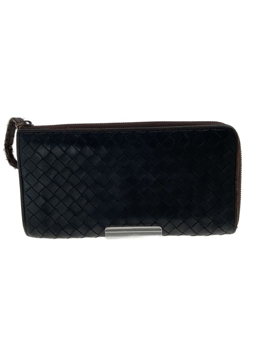 【中古】BOTTEGA VENETA◆長財布/レザー/BLK/メンズ/ボッテガヴェネタ【服飾雑貨他】